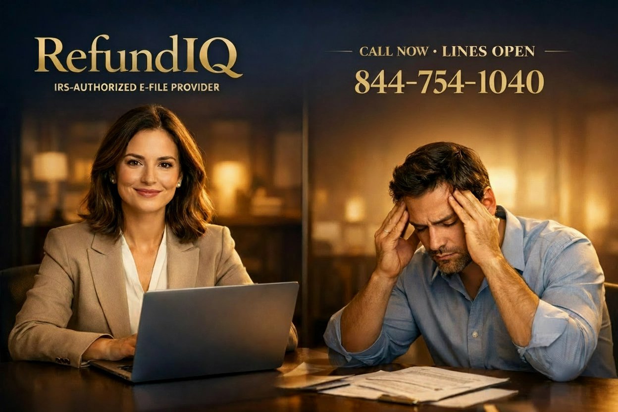 RefundIQ — IRS-Authorized E-File Provider. Call (844) 754-1040 to fix your IP PIN rejection now.