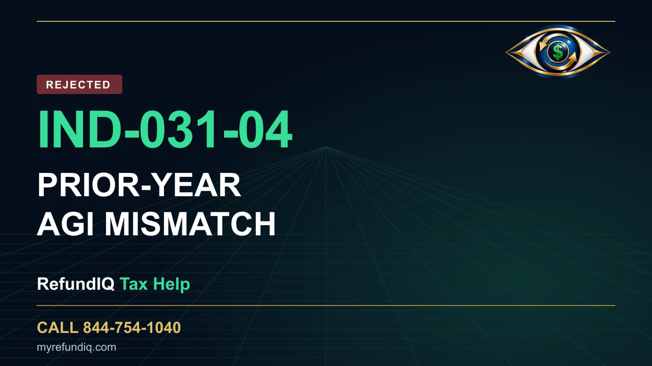 IND-031-04: Prior-Year AGI Mismatch